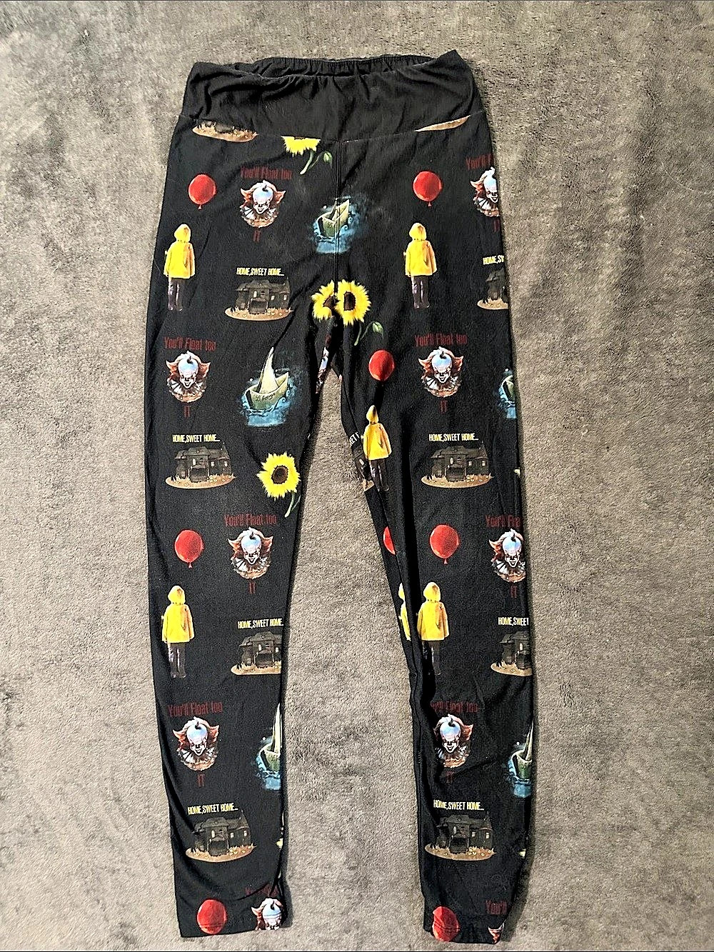 Printed Black IT Clown leggings